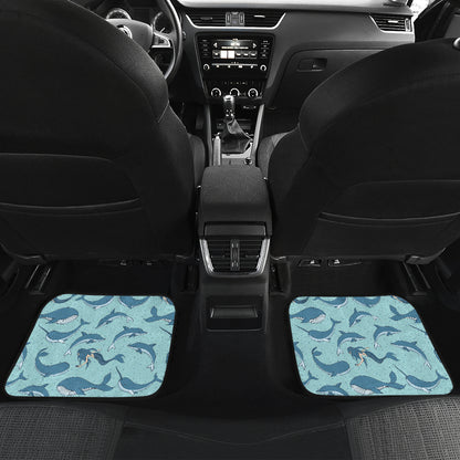 Narwhal Themed Print Car Floor Mats Front Back