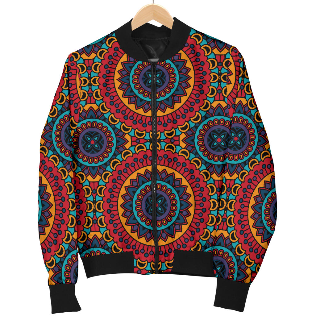 Bohemian Mandala Style Print Men Bomber Jacket