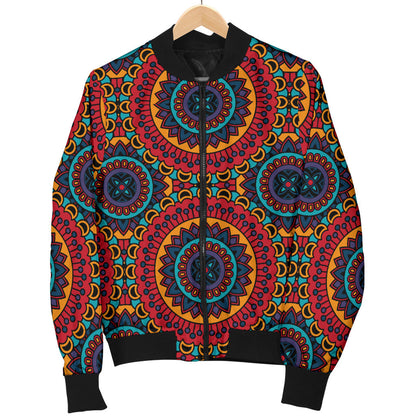 Bohemian Mandala Style Print Men Bomber Jacket