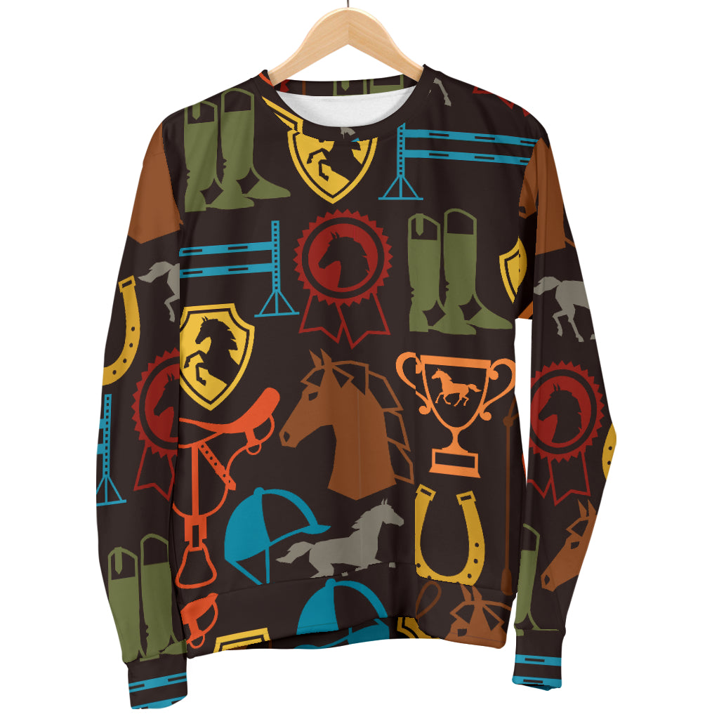 Equestrian Equipment Horse Colorful Men Long Sleeve Sweatshirt