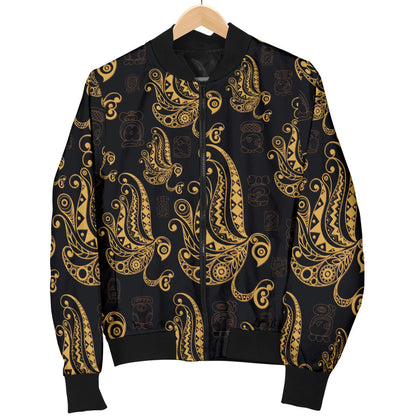 Owl Tribal Polynesian Design Print Men Bomber Jacket