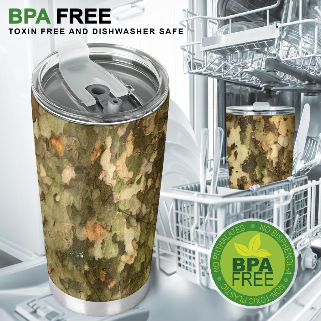 Camo Realistic Tree Texture Print Tumbler