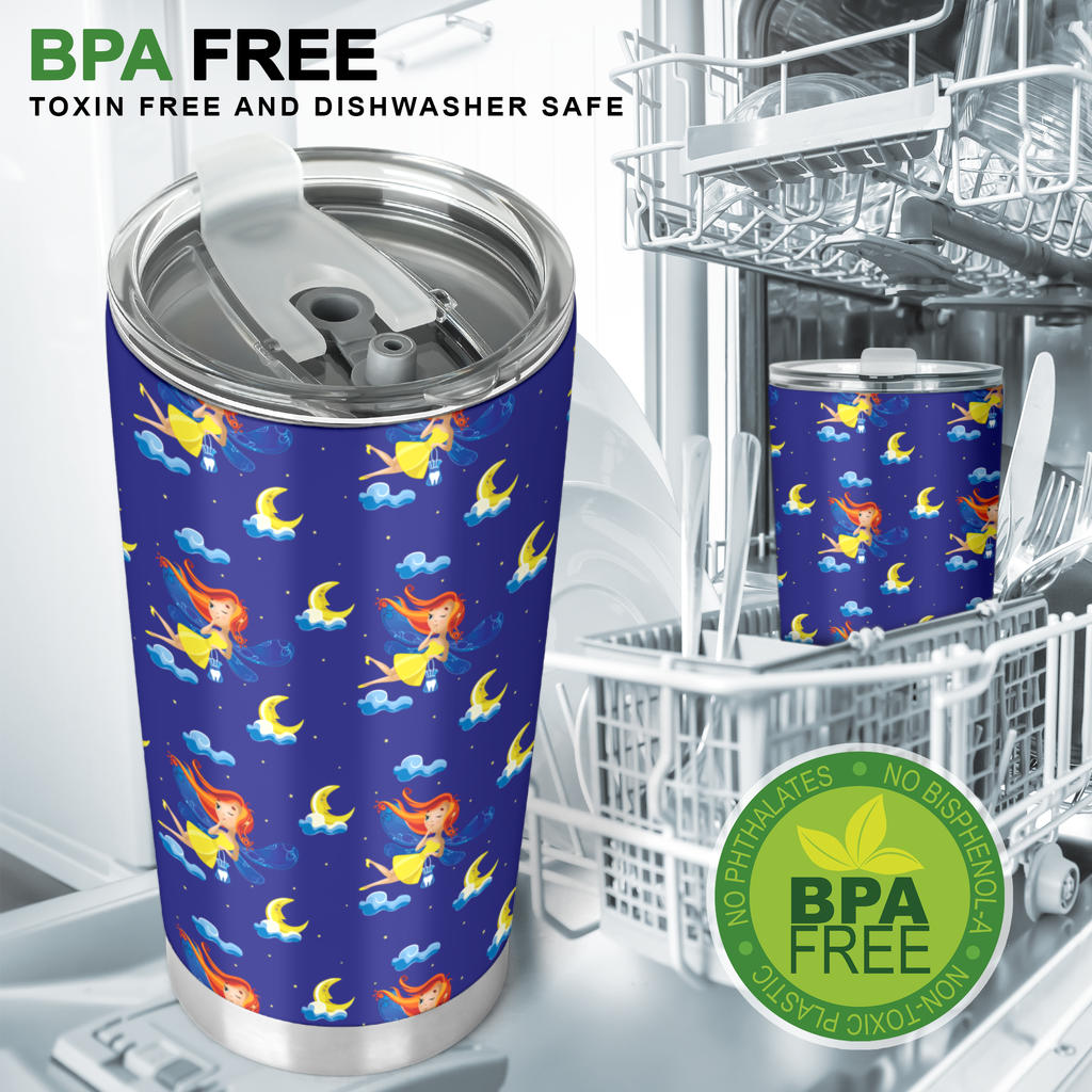 Fairy with Moon Print Pattern Tumbler