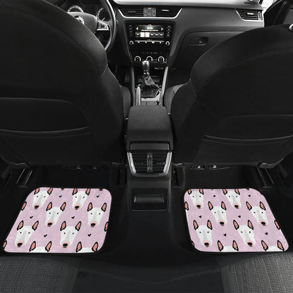Bull Terrier Pink Print Pattern Car Floor Mats Front Back