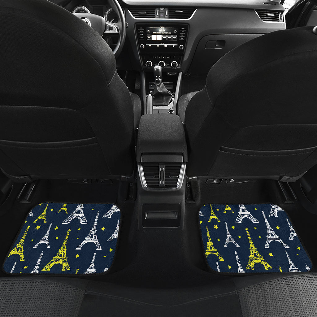 Eiffel Tower Star Print Car Floor Mats Front Back