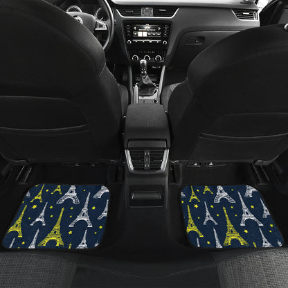Eiffel Tower Star Print Car Floor Mats Front Back