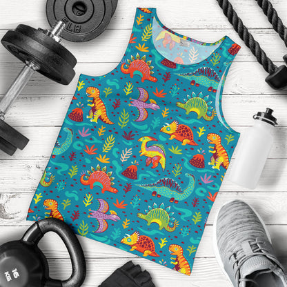Dinosaur Cartoon Style Men Tank Top