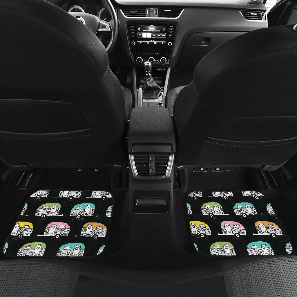 Camper Pattern Camping Themed No 2 Print Car Floor Mats Front Back