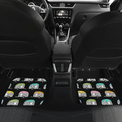 Camper Pattern Camping Themed No 2 Print Car Floor Mats Front Back