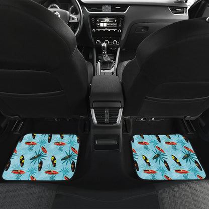 Surfboard Themed Pattern Car Floor Mats Front Back