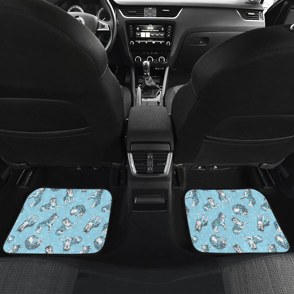 Wolf Design Print Pattern Car Floor Mats Front Back