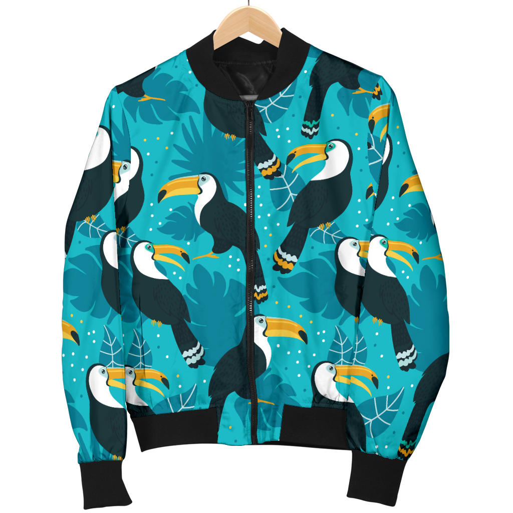 Toucan Parrot Pattern Print Men Bomber Jacket