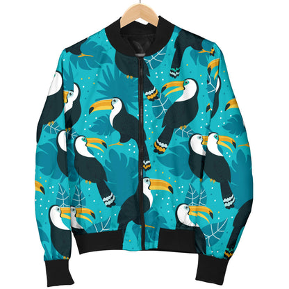 Toucan Parrot Pattern Print Men Bomber Jacket