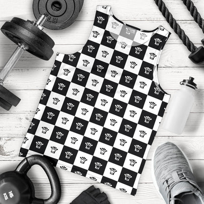 Checkered Flag Crown Pattern Men Tank Top