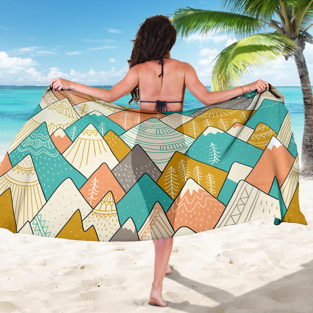 Mountain Pattern Print Design 02 Sarong Pareo Wrap