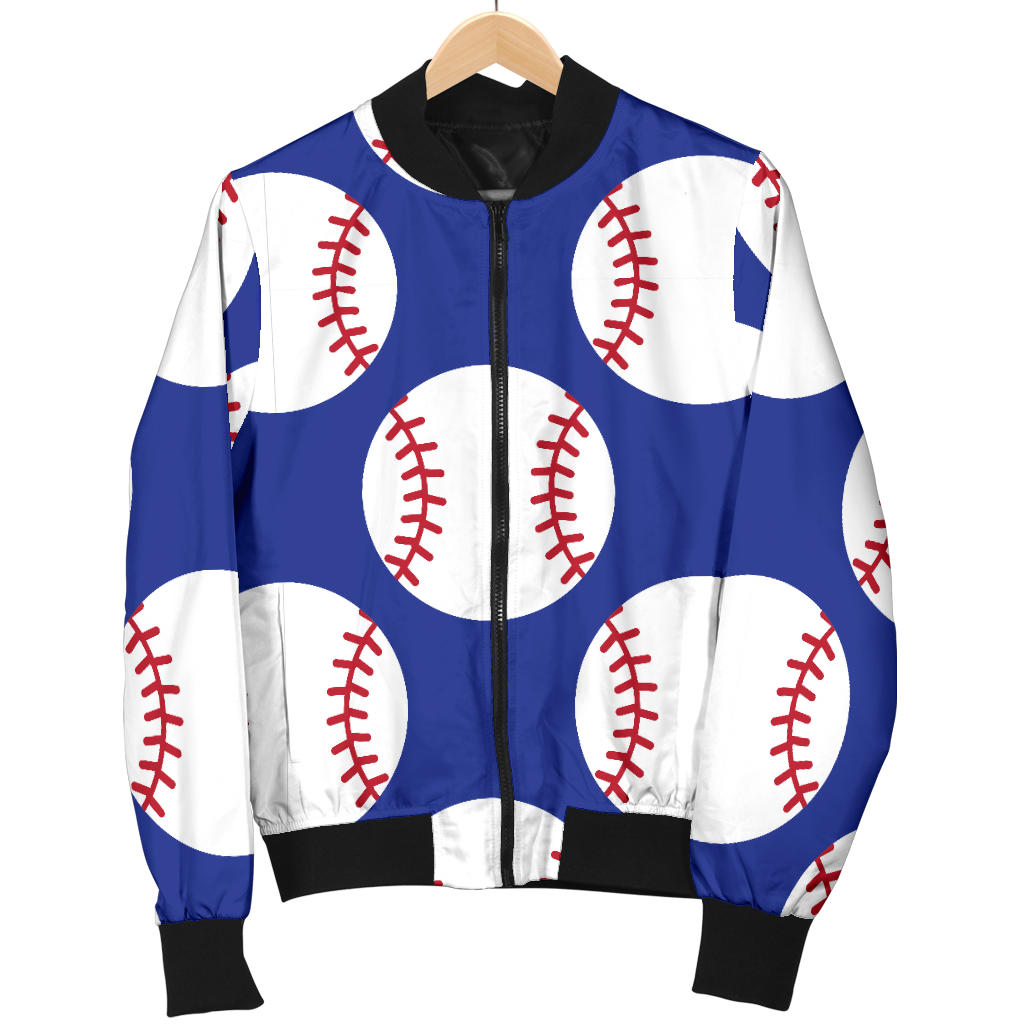 Baseball Blue Background Men Bomber Jacket