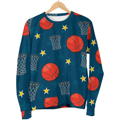 Basketball Classic Print Pattern Women Long Sleeve Sweatshirt