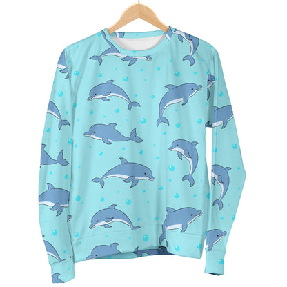 Dolphin Baby Cute Print Pattern Men Long Sleeve Sweatshirt