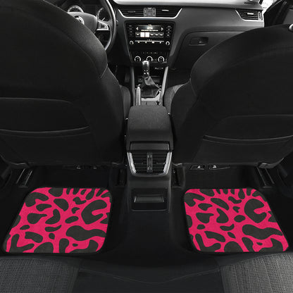 Cheetah Pink Print Pattern Car Floor Mats Front Back