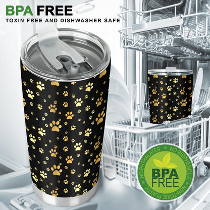 Paw Gold Print Tumbler