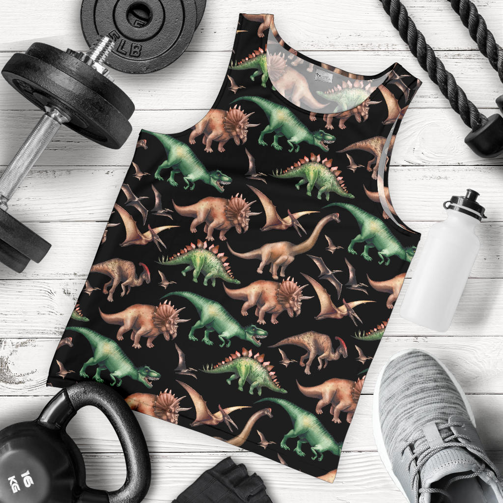 Dinosaur Print Pattern Men Tank Top