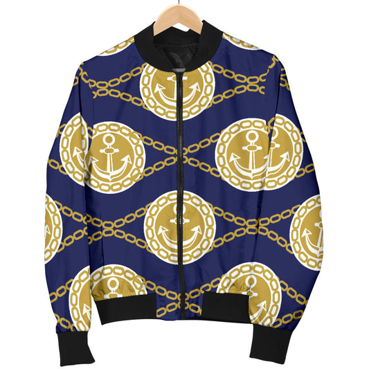 Anchor Luxury Pattern Men Bomber Jacket