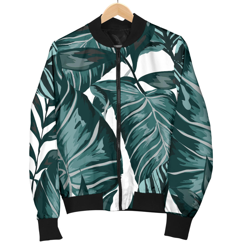 Tropical Palm Leaves Pattern Men Bomber Jacket