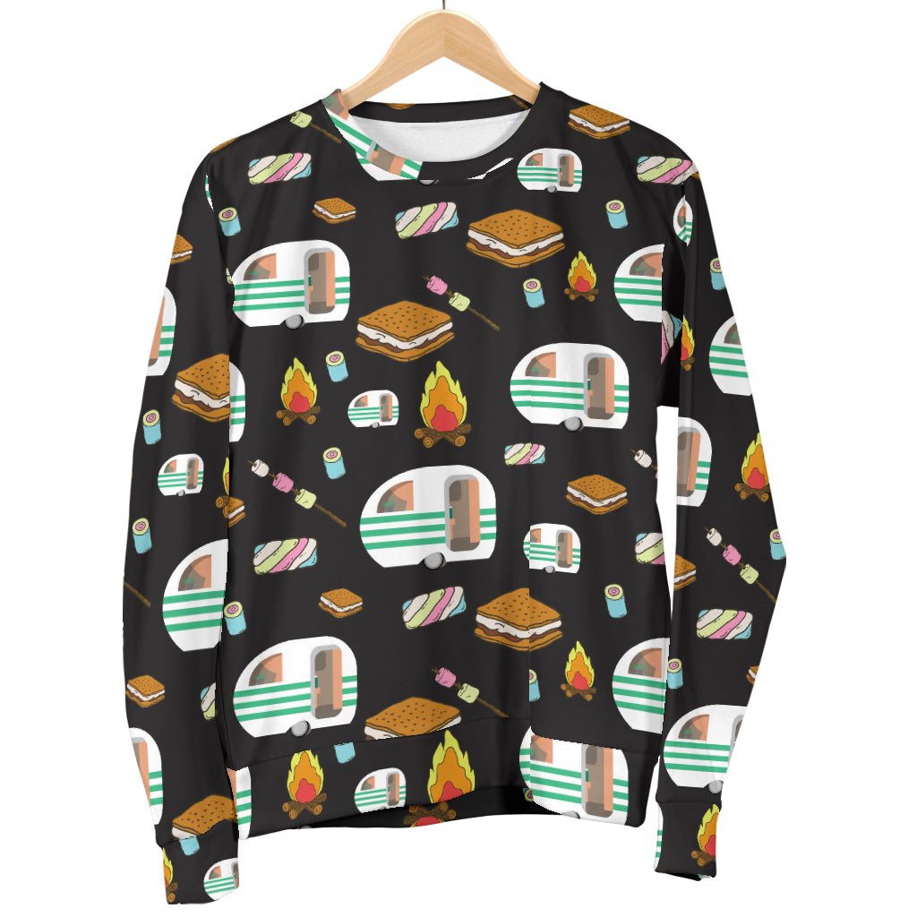 Camper marshmallow Camping Design Print Men Long Sleeve Sweatshirt