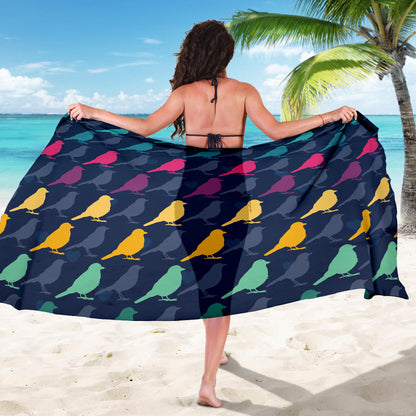 Birds Pattern Print Design 01 Sarong Pareo Wrap