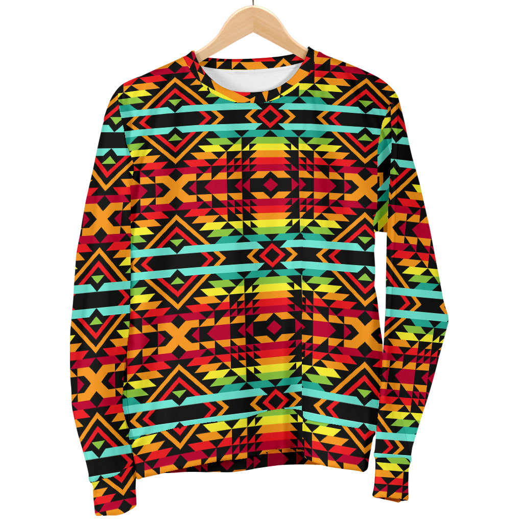 Kente Red Design African Print Women Long Sleeve Sweatshirt