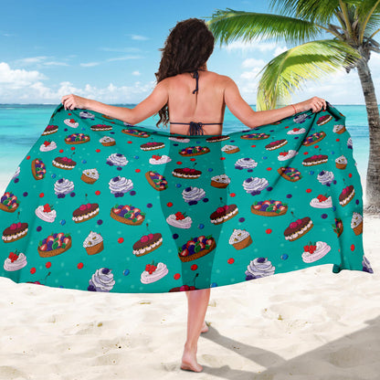 Cake Pattern Print Design 07 Sarong Pareo Wrap