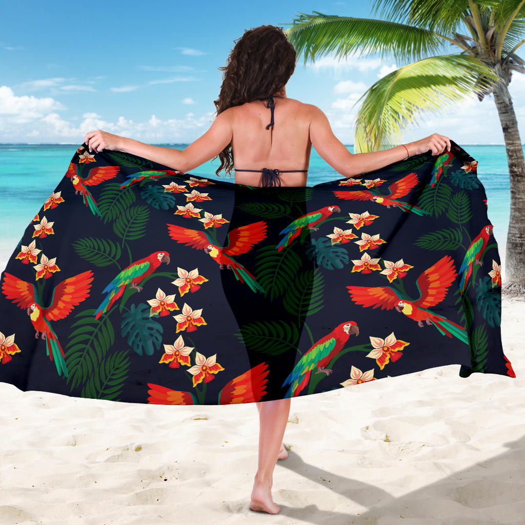 Macaw Pattern Print Design 02 Sarong Pareo Wrap