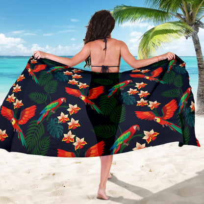 Macaw Pattern Print Design 02 Sarong Pareo Wrap