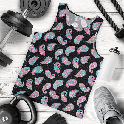Paisley Pink Design Mandala Print Men Tank Top