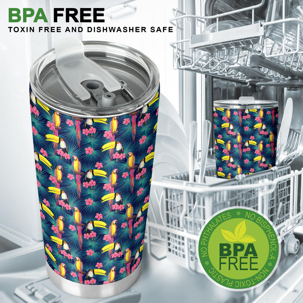 Toucan Parrot Design Tumbler