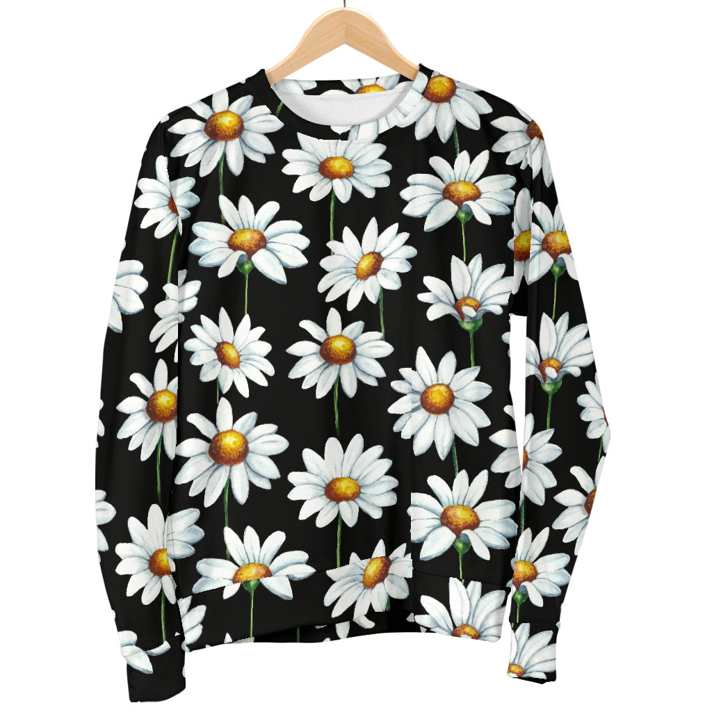 Daisy Print Pattern Men Long Sleeve Sweatshirt