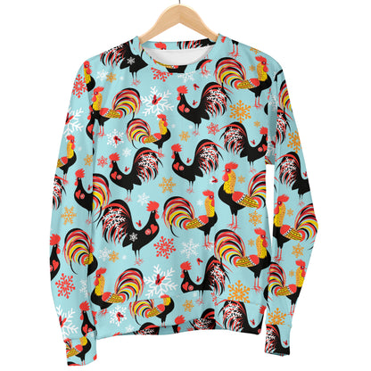 Rooster Themed Design Men Long Sleeve Sweatshirt