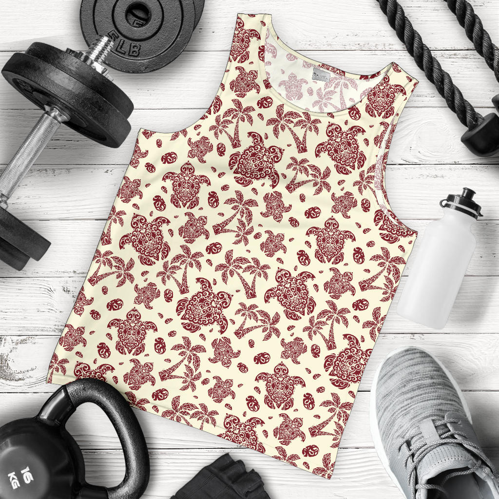 Polynesian Tattoo Turtle Themed Men Tank Top