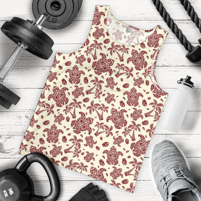 Polynesian Tattoo Turtle Themed Men Tank Top