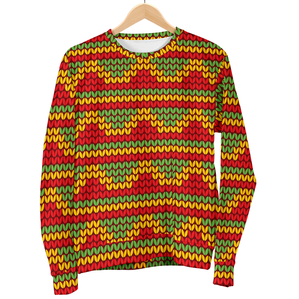 Rasta Reggae Color Print Men Long Sleeve Sweatshirt