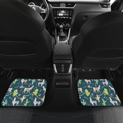 Llama with Cactus Design Print Car Floor Mats Front Back