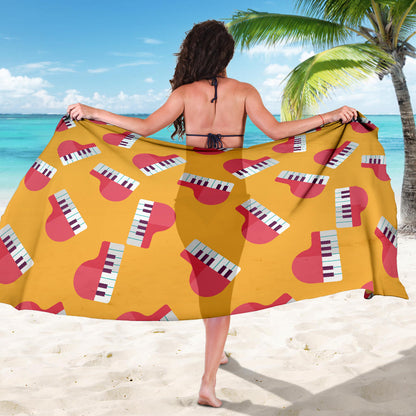 Piano Pattern Print Design 02 Sarong Pareo Wrap