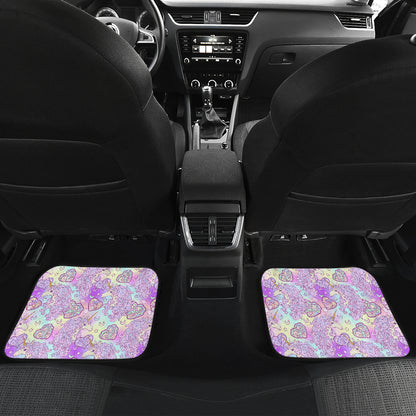 Unicorn Rainbow Star Heart Print Car Floor Mats Front Back