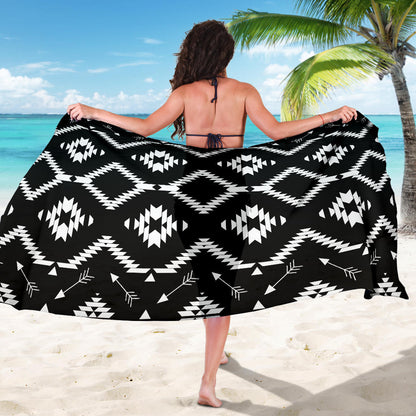 Native Pattern Print Design A04 Sarong Pareo Wrap