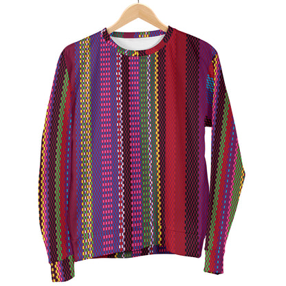 Serape Stripe Print Men Long Sleeve Sweatshirt