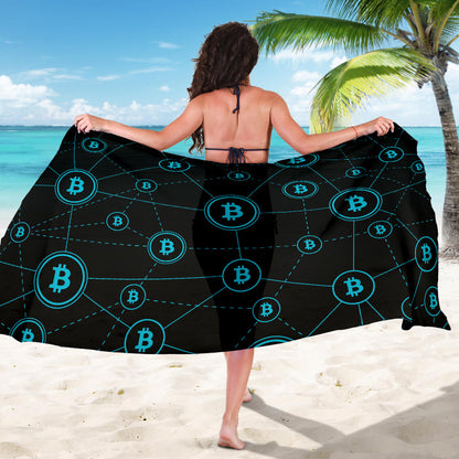 Cryptocurrency Pattern Print Design 01 Sarong Pareo Wrap