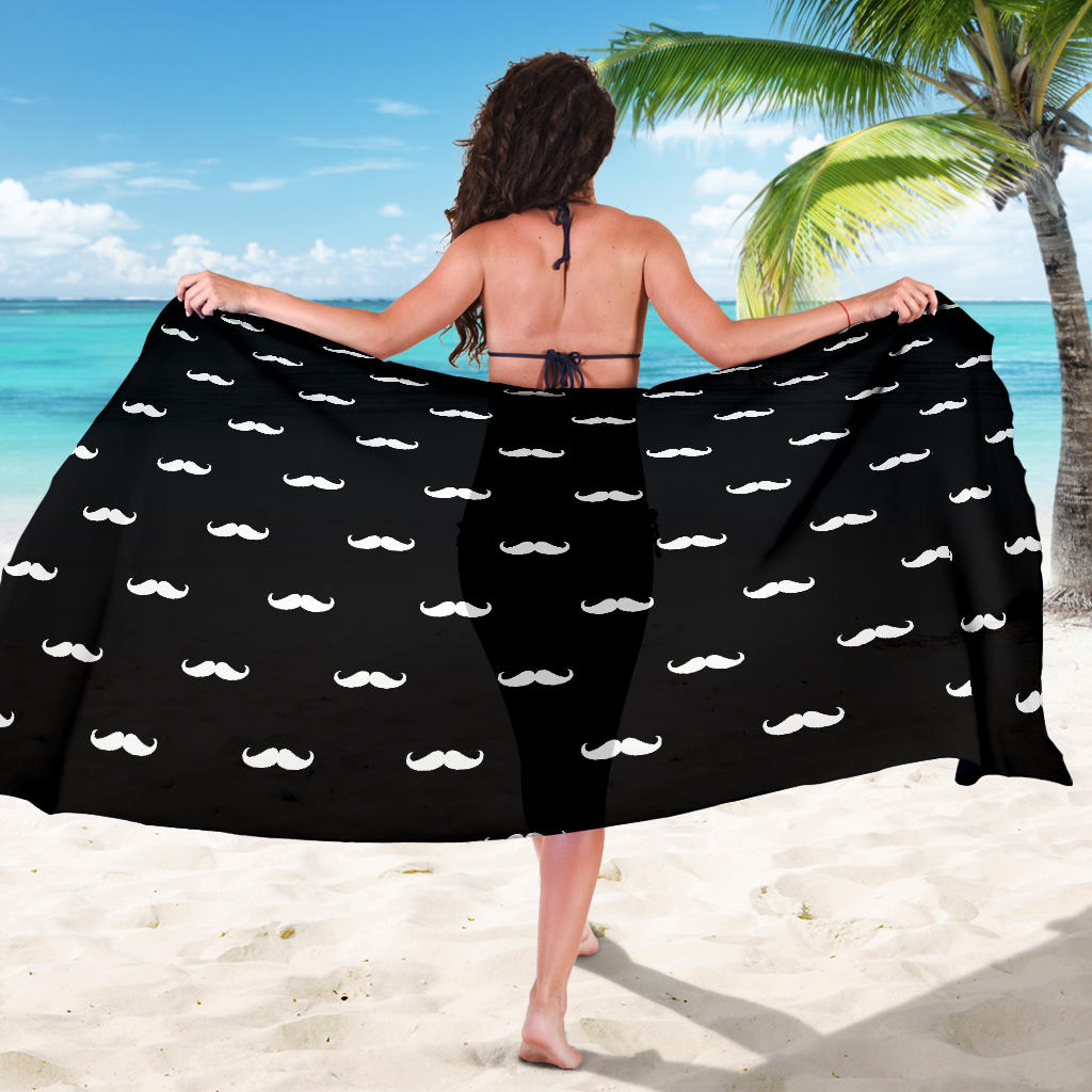 Mustache Pattern Print Design A04 Sarong Pareo Wrap