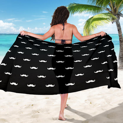 Mustache Pattern Print Design A04 Sarong Pareo Wrap