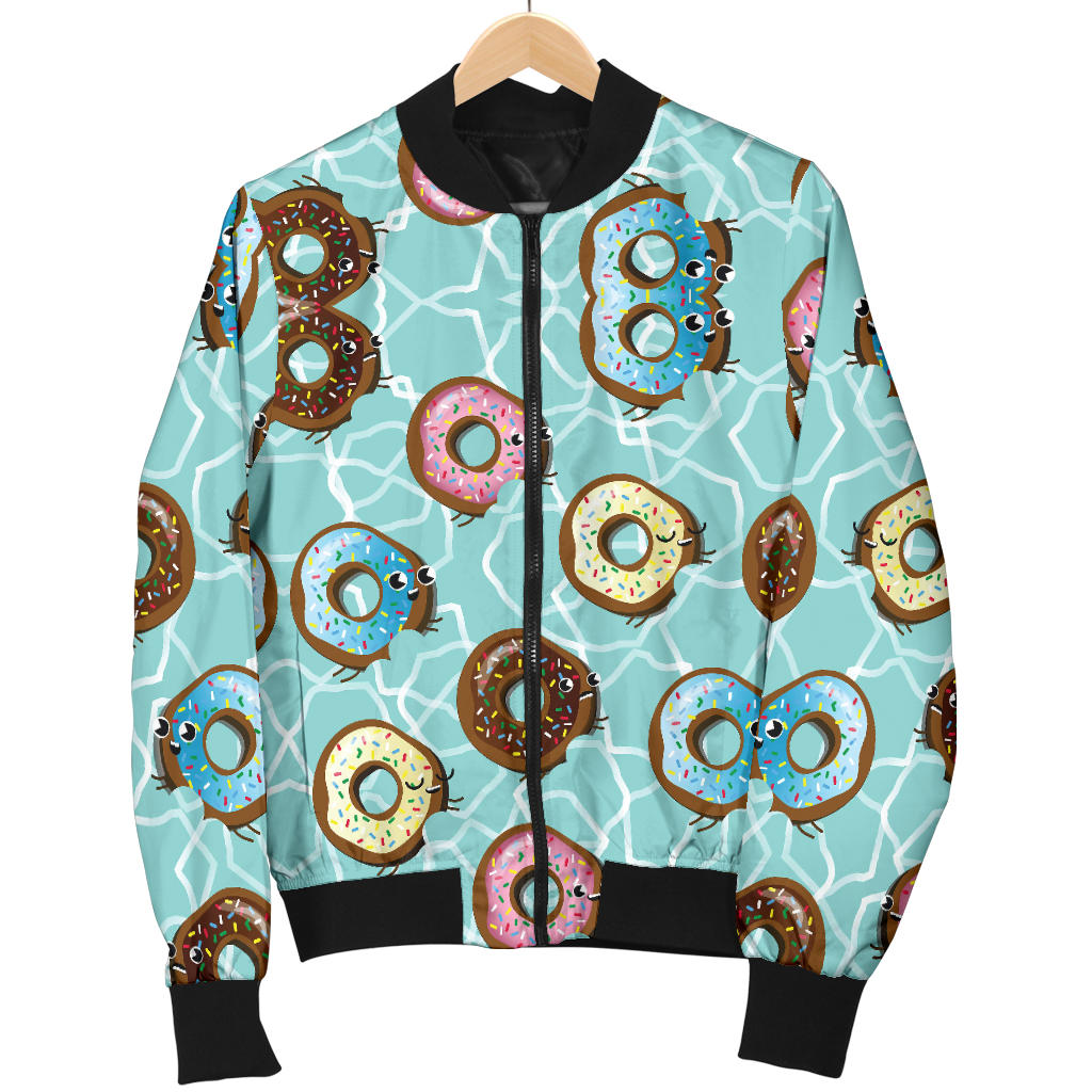 Emoji Donut Print Pattern Men Bomber Jacket