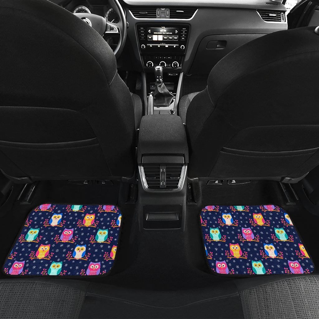 Owl Cute Themed Design Print Car Floor Mats Front Back